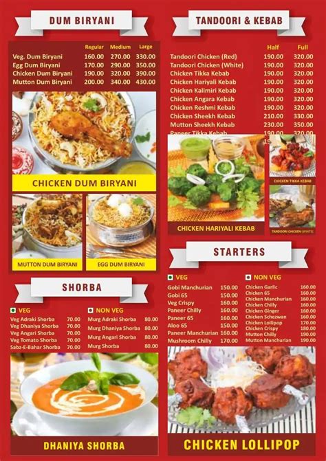 hyderabadi biryani menu.